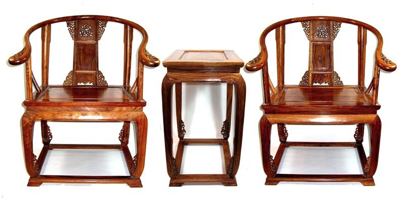 Chinese Imperial-Styl Huali Thrones & a Tea Stand (1 of 10)