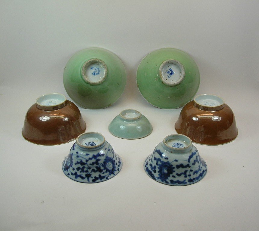 Pair of Antique Brown Glazed Bowls and Others (1 of 10)