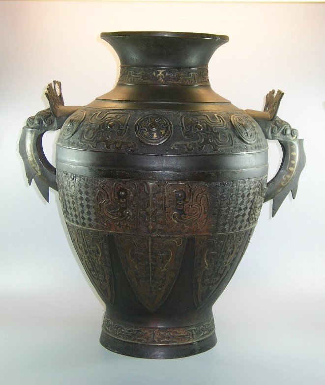 Large Antique Chinese Hu Vase with Handles (1 of 10)