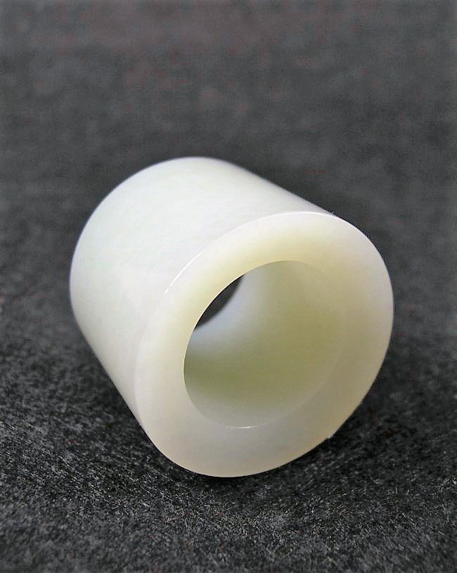 Large Antique White Jade Thumb Ring (1 of 6)