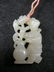 Antique Carved White Jade Lotus Boy Pendant