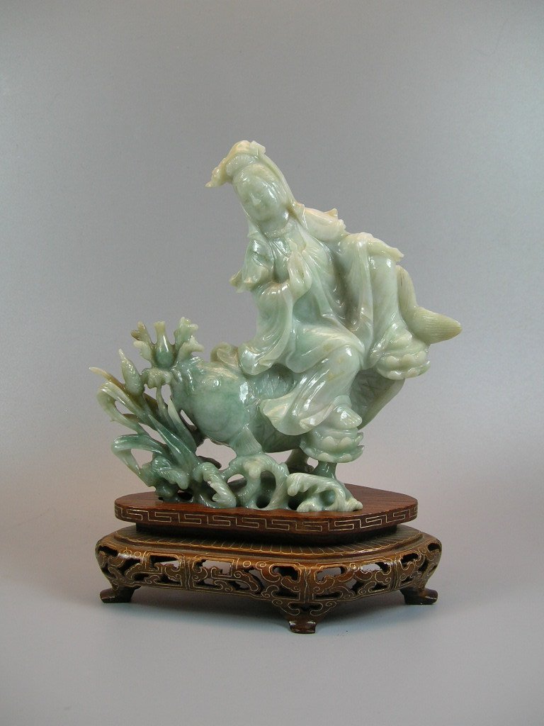 Finely Carved Jadeite Guanyin Group (1 of 10)