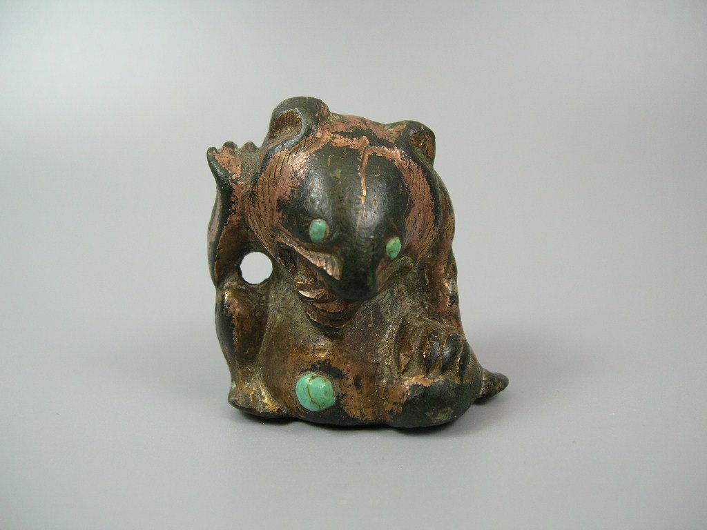 Unusual and Rare Small Gilt Bronze Bear Han Dynasty (1 of 10)