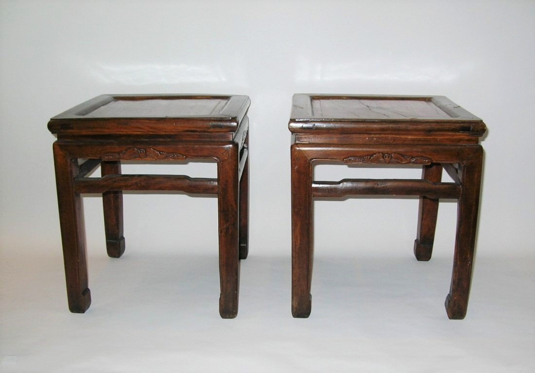 Two Chinese Low Tables / Stools w. Huanghuali Tops (1 of 10)