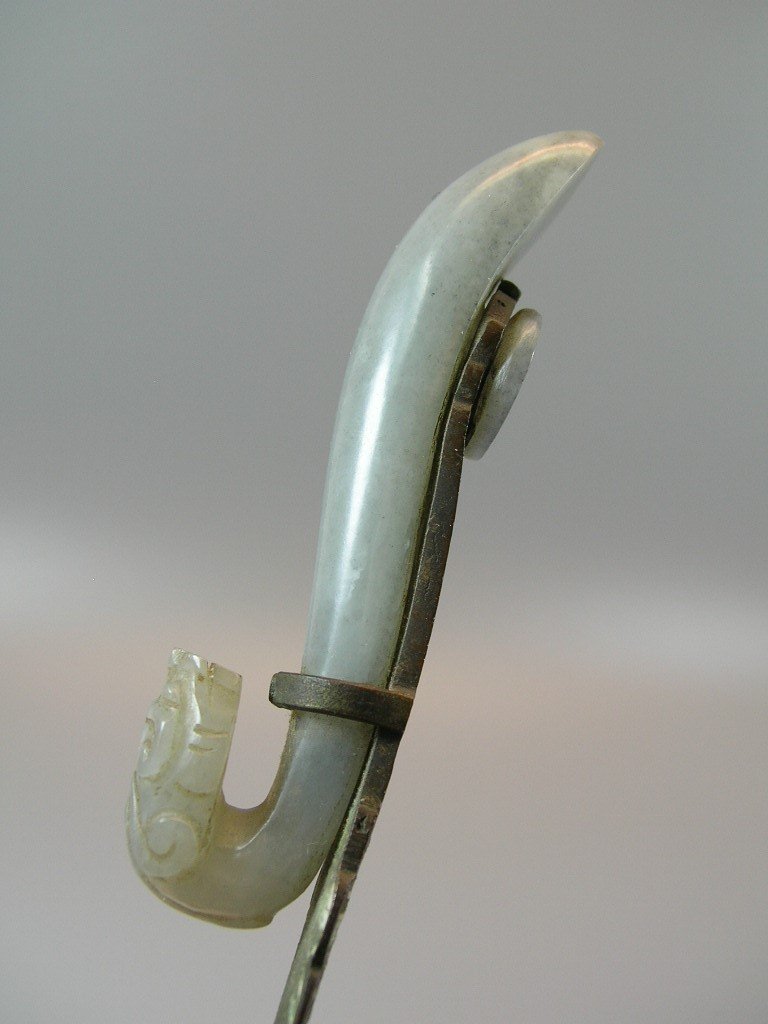 Enameled Copper Letter Opener with Jade Belt hook (1 of 9)