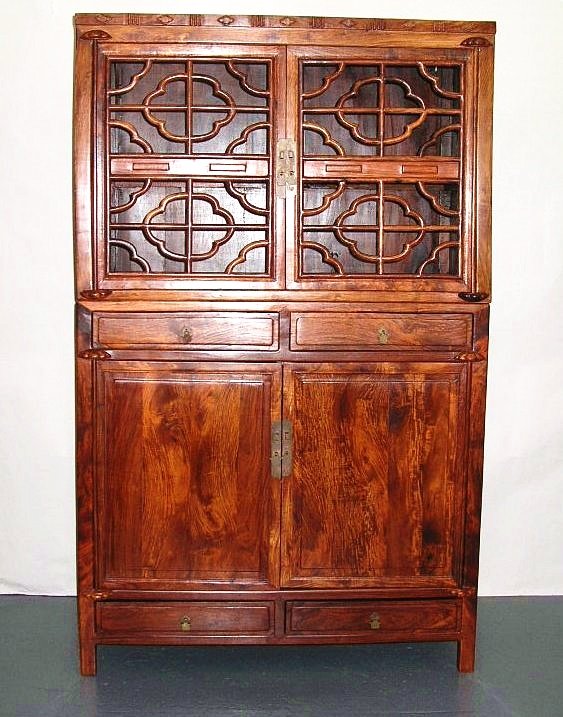 Huanghuali Wood Compound Cabinet with Latticework Doors (1 of 10)