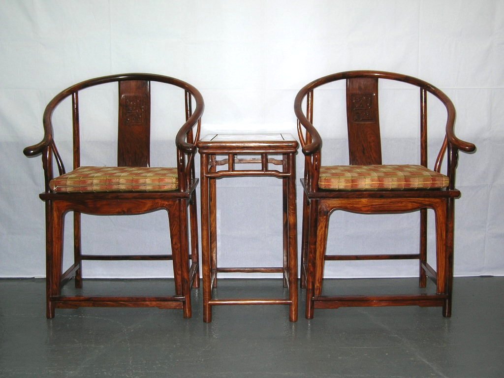 Finely Crafted Ming-Style Huanghuali Horseshoe Chairs & (1 of 10)