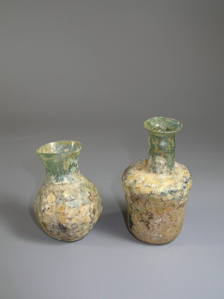Two Ancient Roman Glass Bottles (1 of 10)
