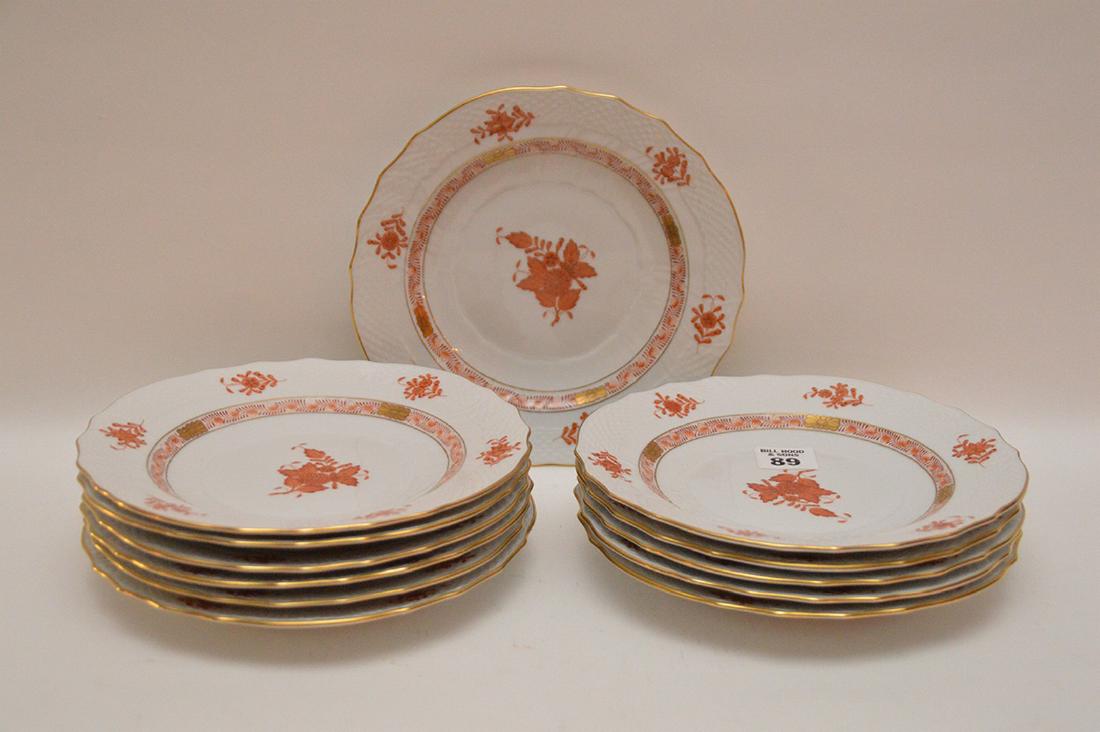 Set of 12 Herend "Chinese Bouquet" rust plates, 7 (1 of 4)