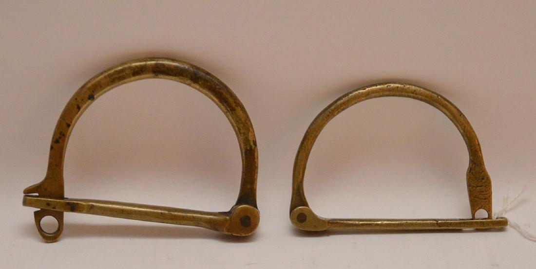 Pair African American brass slave bracelets (1 of 3)
