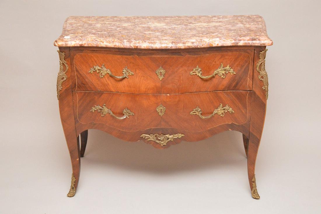 2 drawer French commode with ormolu mounts and marble (1 of 9)