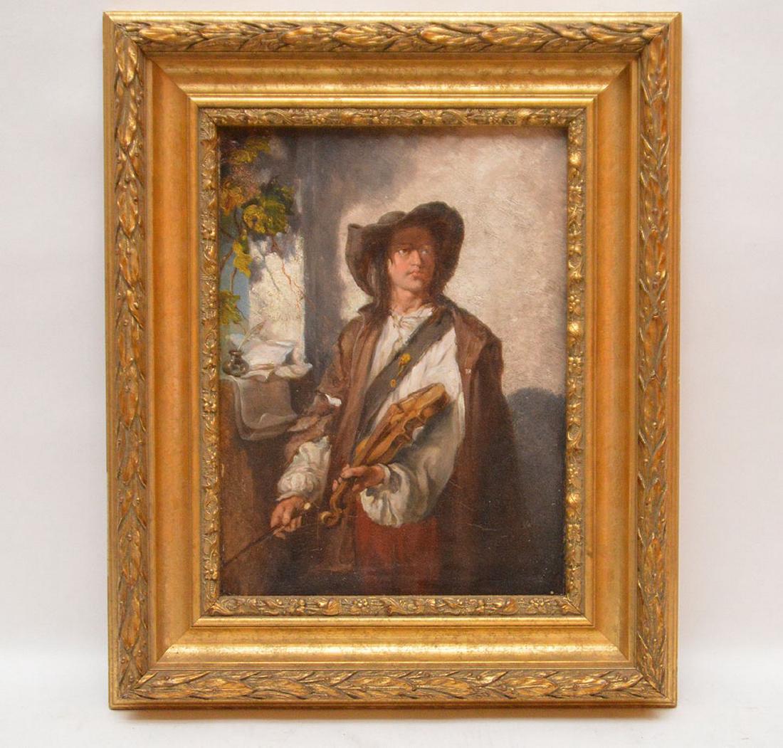 Luigi Marta, 19th Century Italy, oil on panel, man w/ a (1 of 5)