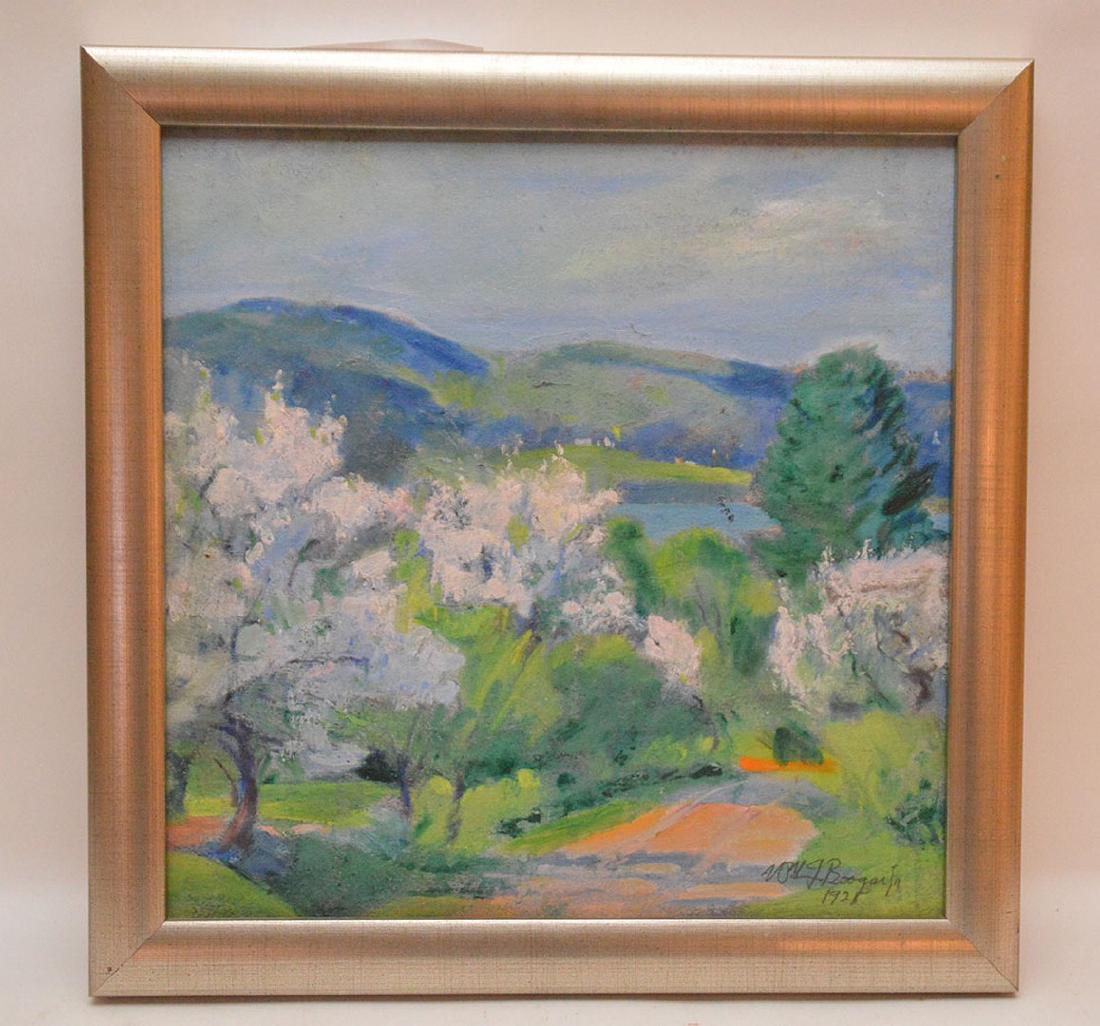 Dutch School oil on board, summer landscape, signed (1 of 4)