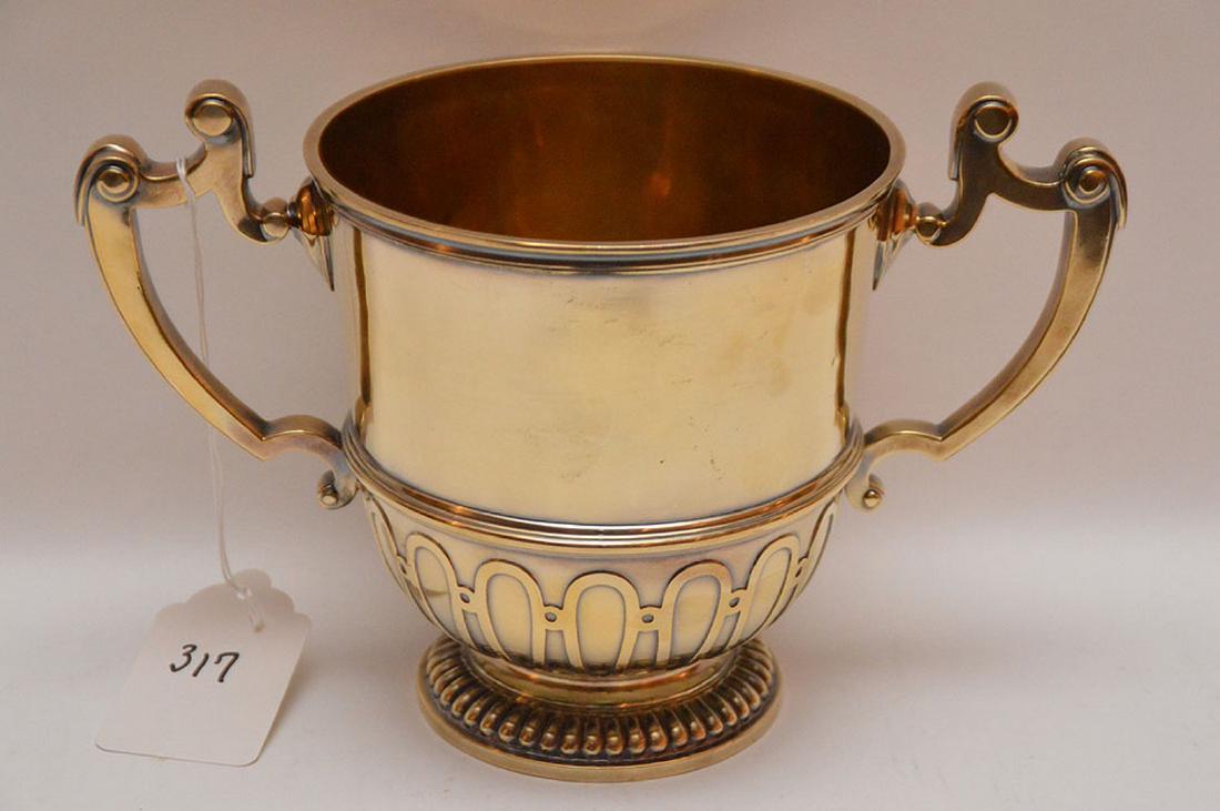 English sterling loving cup, "Chricton Ltd", 21ozt, 7"h (1 of 6)