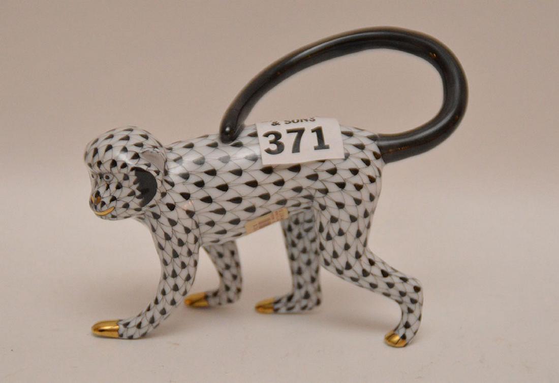 Herend monkey, 4 3/4"L: Herend monkey, 4 3/4"L (crack in tail)