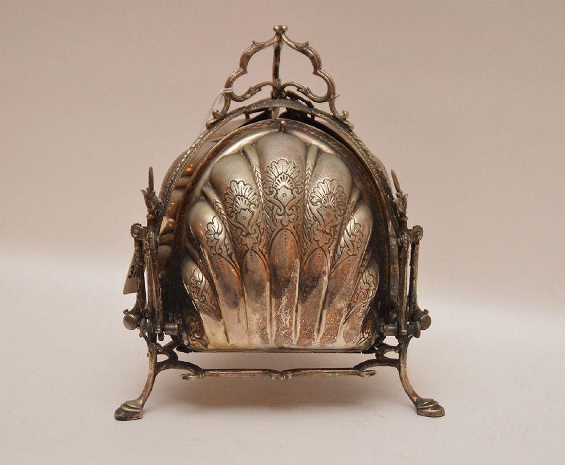 English silver plate and glass divided biscuit warmer, (1 of 5)