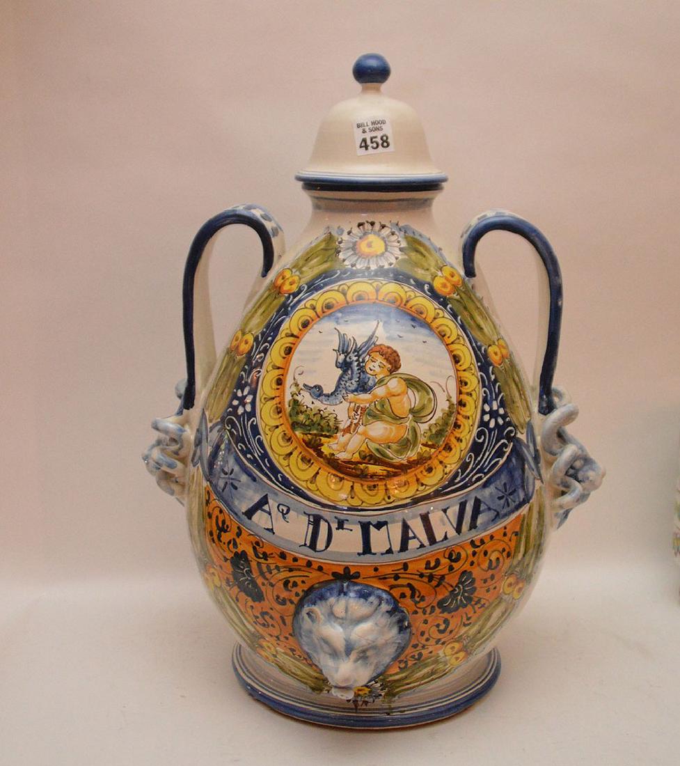 Italian pottery lidded jar (1 of 8)