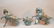 Pair blue cloisonné rearing horses, (6"h x 19"w) AND - 2