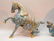 Pair blue cloisonné rearing horses, (6"h x 19"w) AND - 4