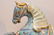 Pair blue cloisonné rearing horses, (6"h x 19"w) AND - 5