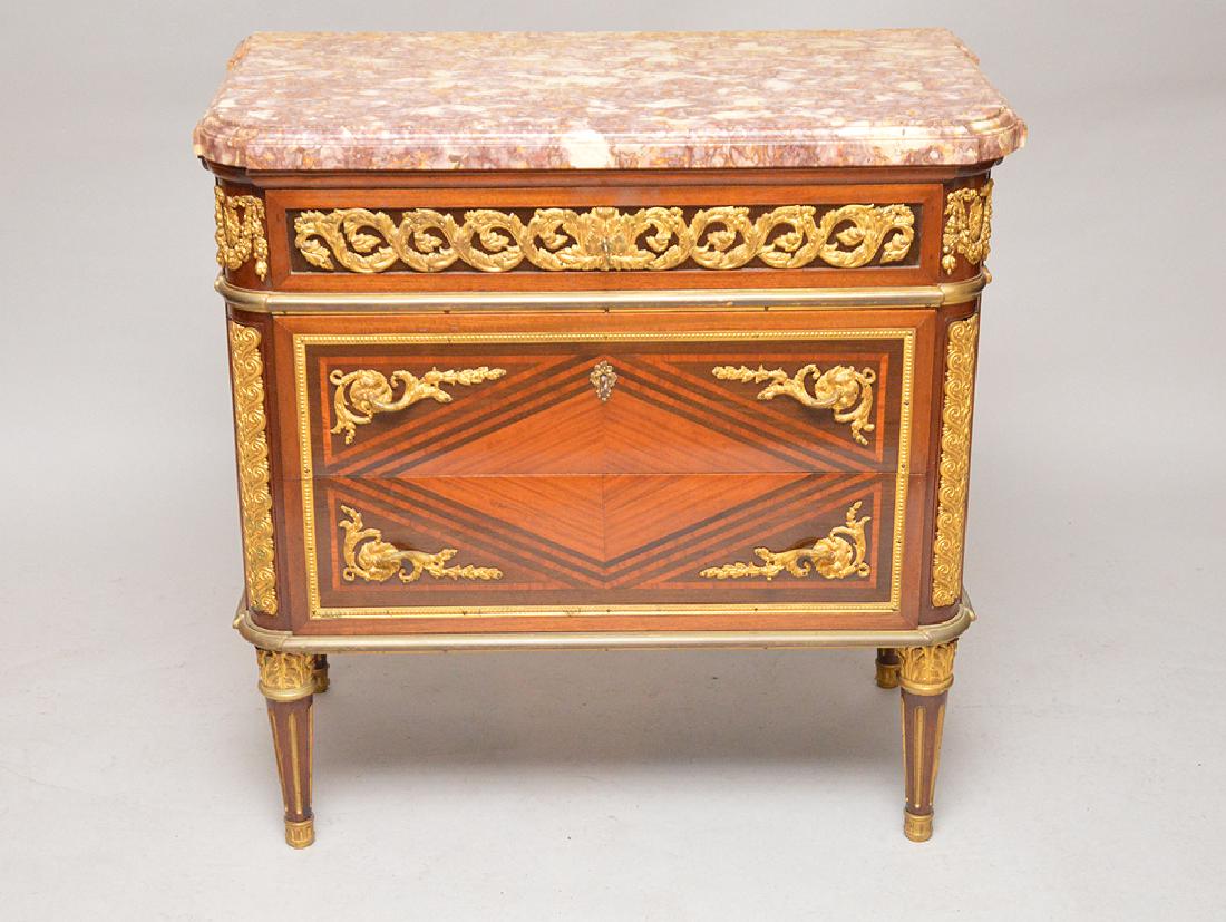 French, heavy gilt metal frieze, drawer over 2 drawers (1 of 8)