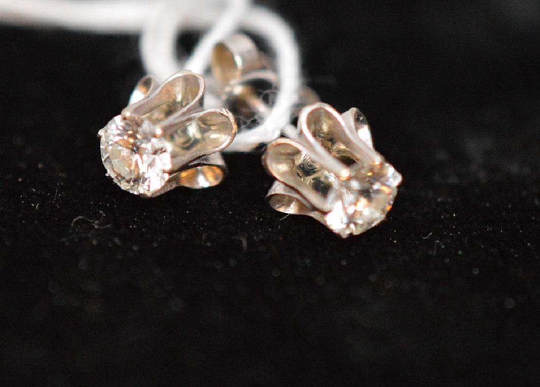 Diamond stud 6 prong earrings, white gold, 2/3 carat,: Diamond stud 6 prong earrings, white gold, 2/3 carat, 1.1 dwt