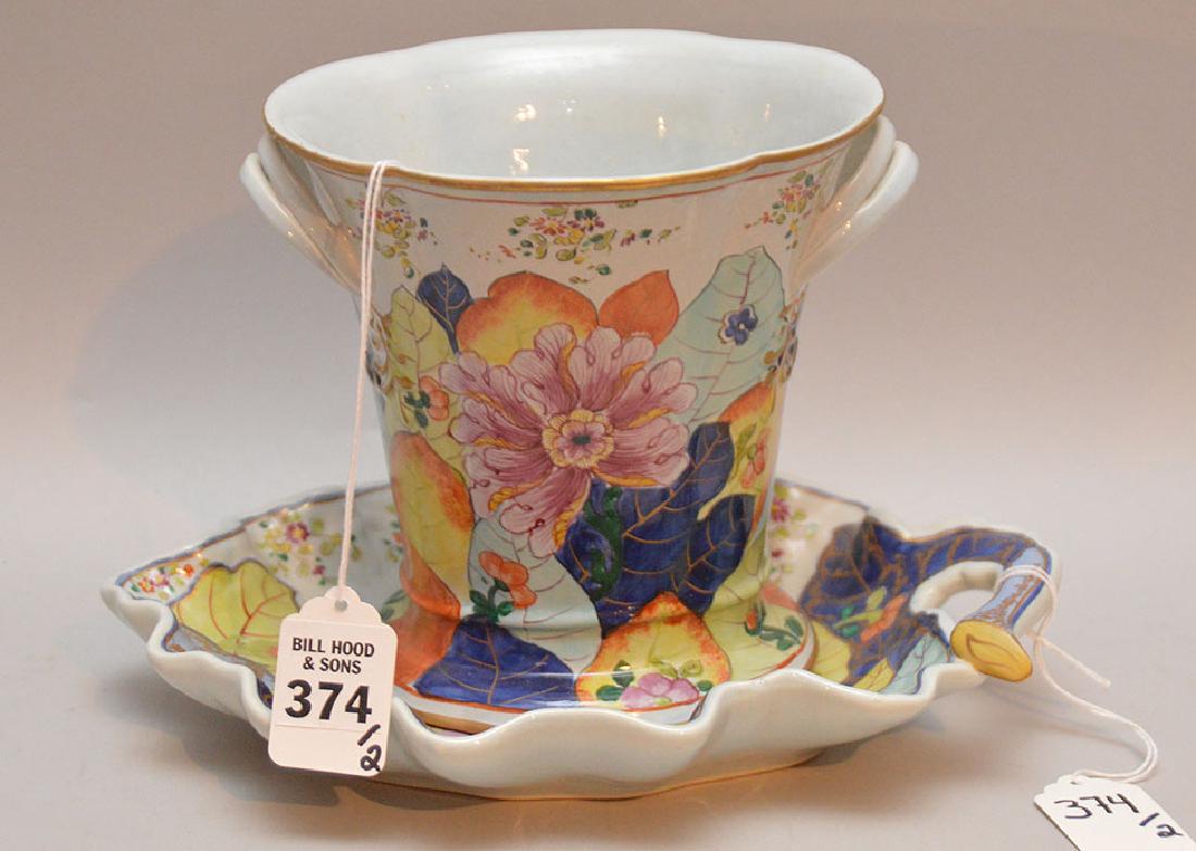 Two Pieces Mottahedeh "Tobacco Leaf" Porcelain.  1 (1 of 4)