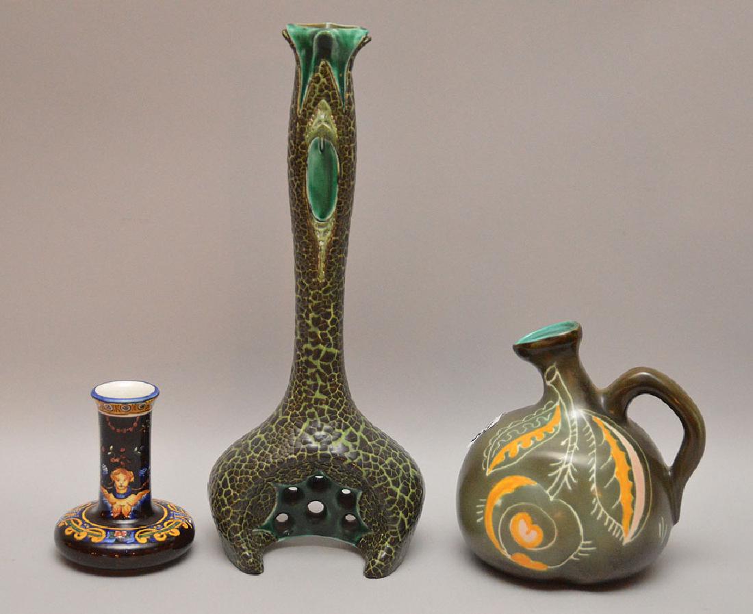 3 pcs, Fischer-Amphora vase (12 3/4"h), Gouda vase (1 of 8)