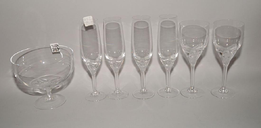 7 odd pieces of Rosenthal stemware, 9" tallest, bowl: 7 odd pieces of Rosenthal stemware, 9" tallest, bowl shortest 5 1/2"h