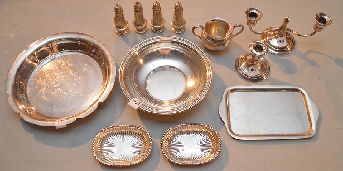 Sterling assorted pieces, sugar bowl, 4 salt & peppers, (1 of 4)
