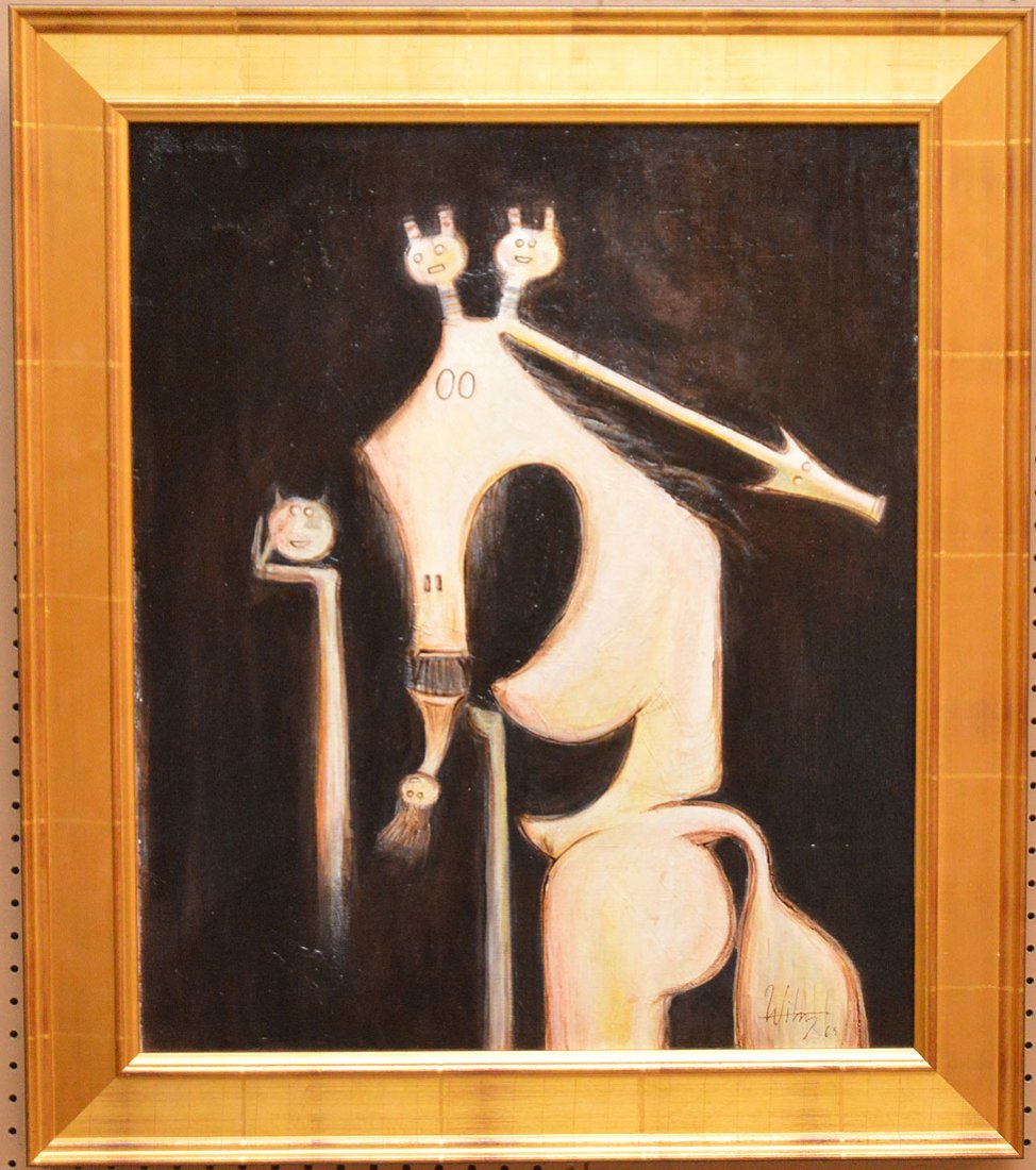 Attributed to: Wifredo Lam CUBAN Modernist oil painting (1 of 6)