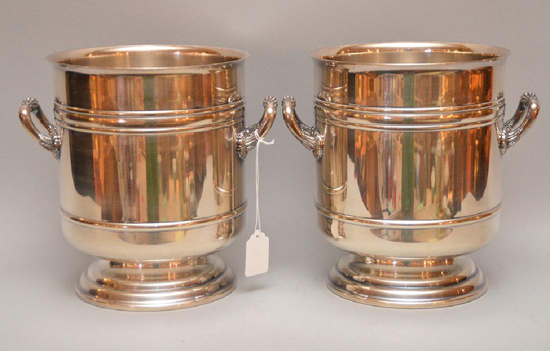 Pair of Matching Christofle France ice buckets with (1 of 4)