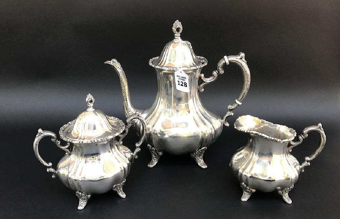 3 Piece Poole Sterling Tea Set.  Tea Pot Ht. 11" 64oz. (1 of 3)
