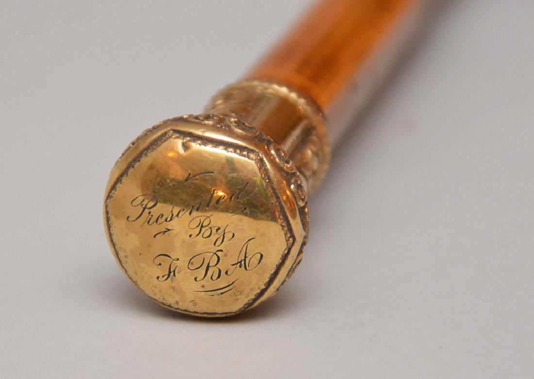 Cane, gold filled tip, 34 3/4"L: Cane, gold filled tip, 34 3/4"L