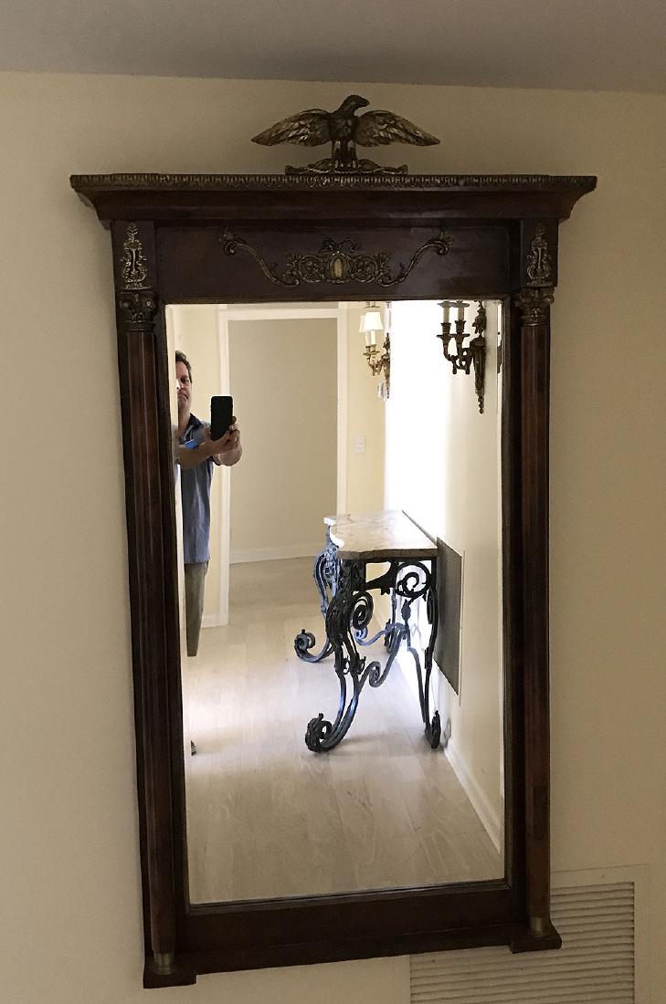 Mirror with gilded eagle at top, 64"h x 33"w (1 of 3)