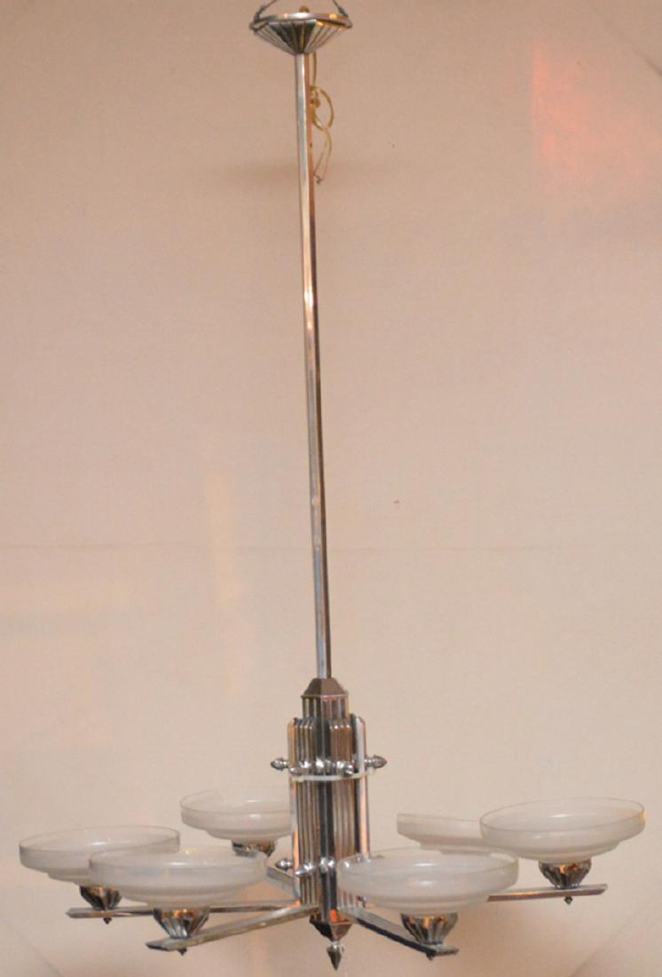 Mid century modern chrome 6 light chandelier (1 of 4)