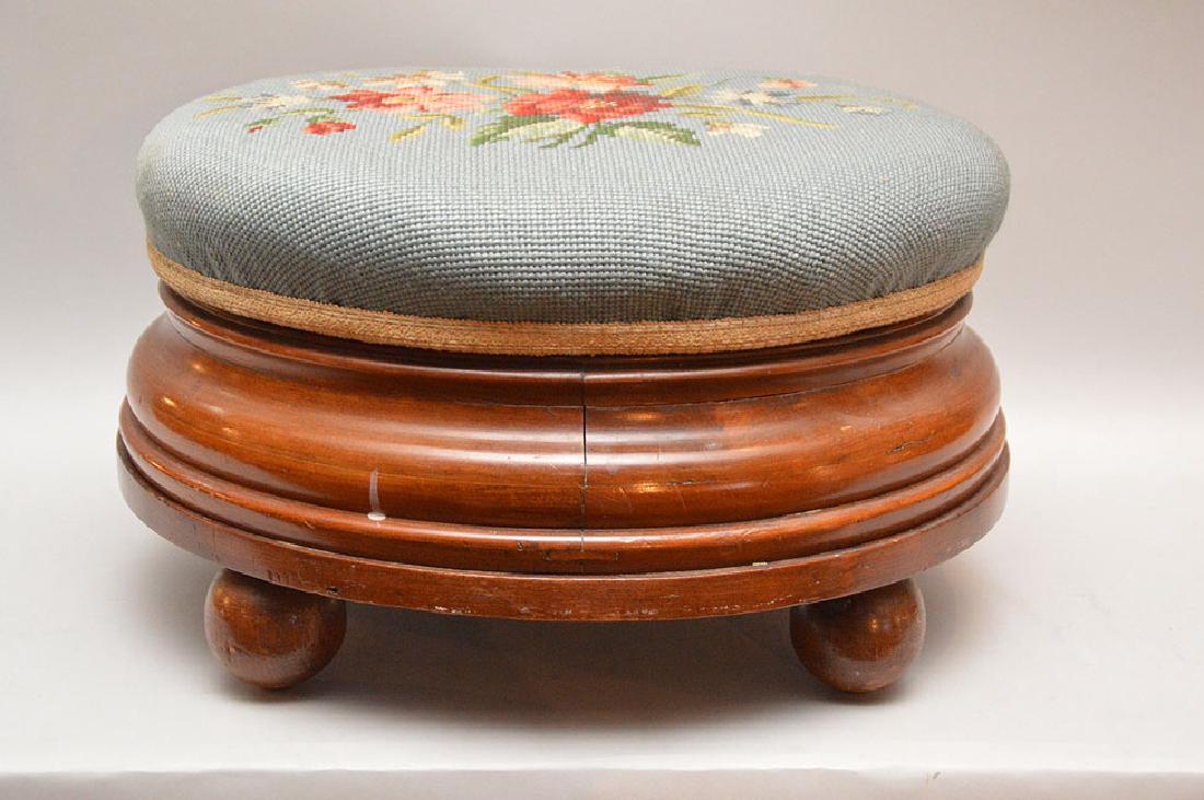 Needlepoint footstool (1 of 4)