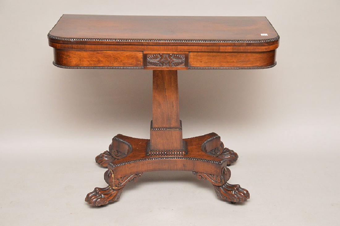19th c. Rosewood card table, 28 1/2"h x 36"w x 17 3/4"d (1 of 5)