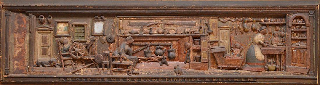 19th c. Americana Folk Art diorama of an Old New (1 of 8)