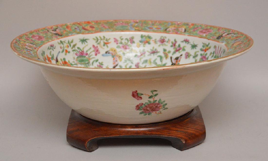 Rose Canton bowl, 19th c, 5 1/2"h x 16"w (1 of 6)