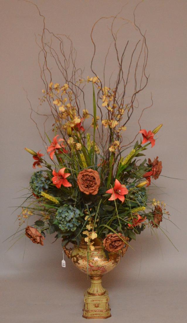 Large Decorative floral centerpiece in vase, vase 18 (1 of 4)