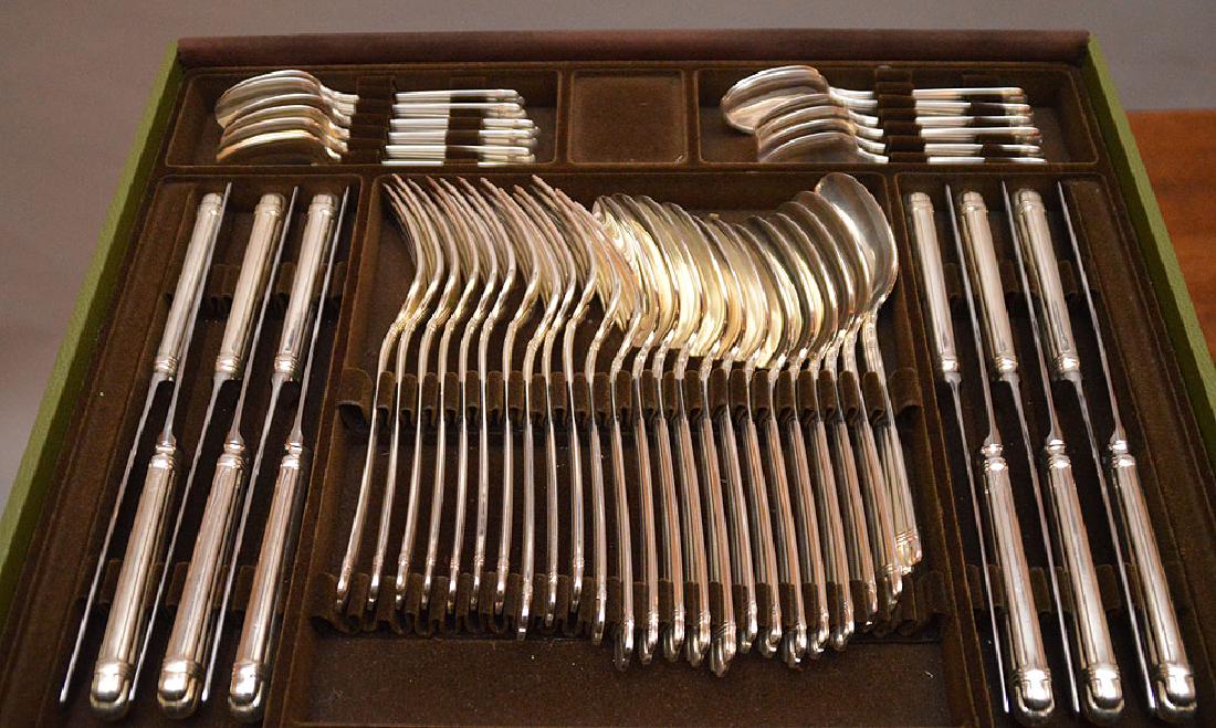 Christofle silver plate flatware service for 12 in box, (1 of 4)