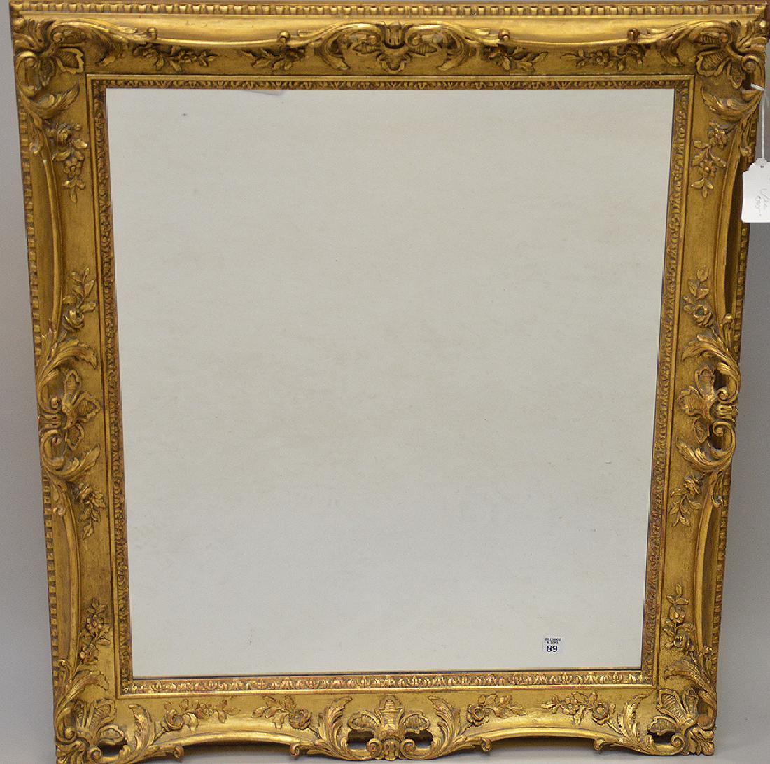 Carved and gilded rectangular mirror, 37"h x 32" (1 of 4)