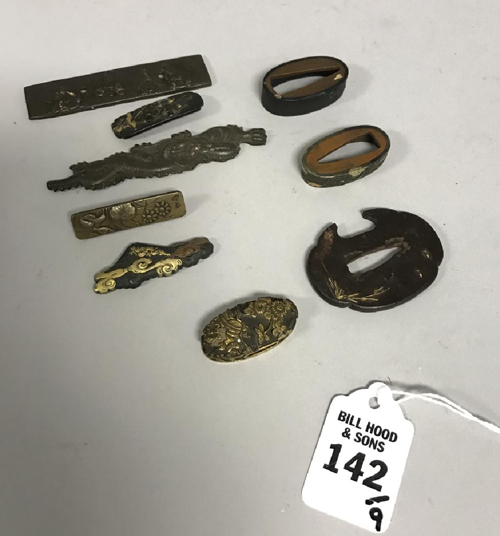 Lot of nine 19th c. Japanese articles, 5 Koshirae and 4 (1 of 8)