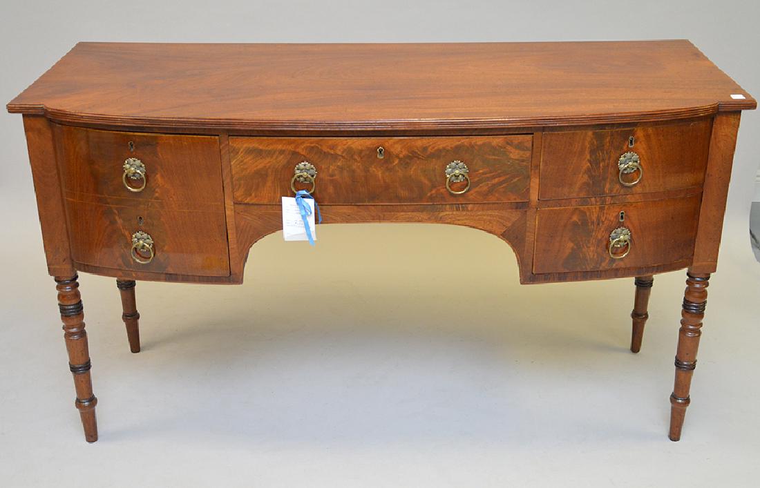 Bowed mahogany Regency sideboard, 35 3/4"h x 62 3/4" x (1 of 8)