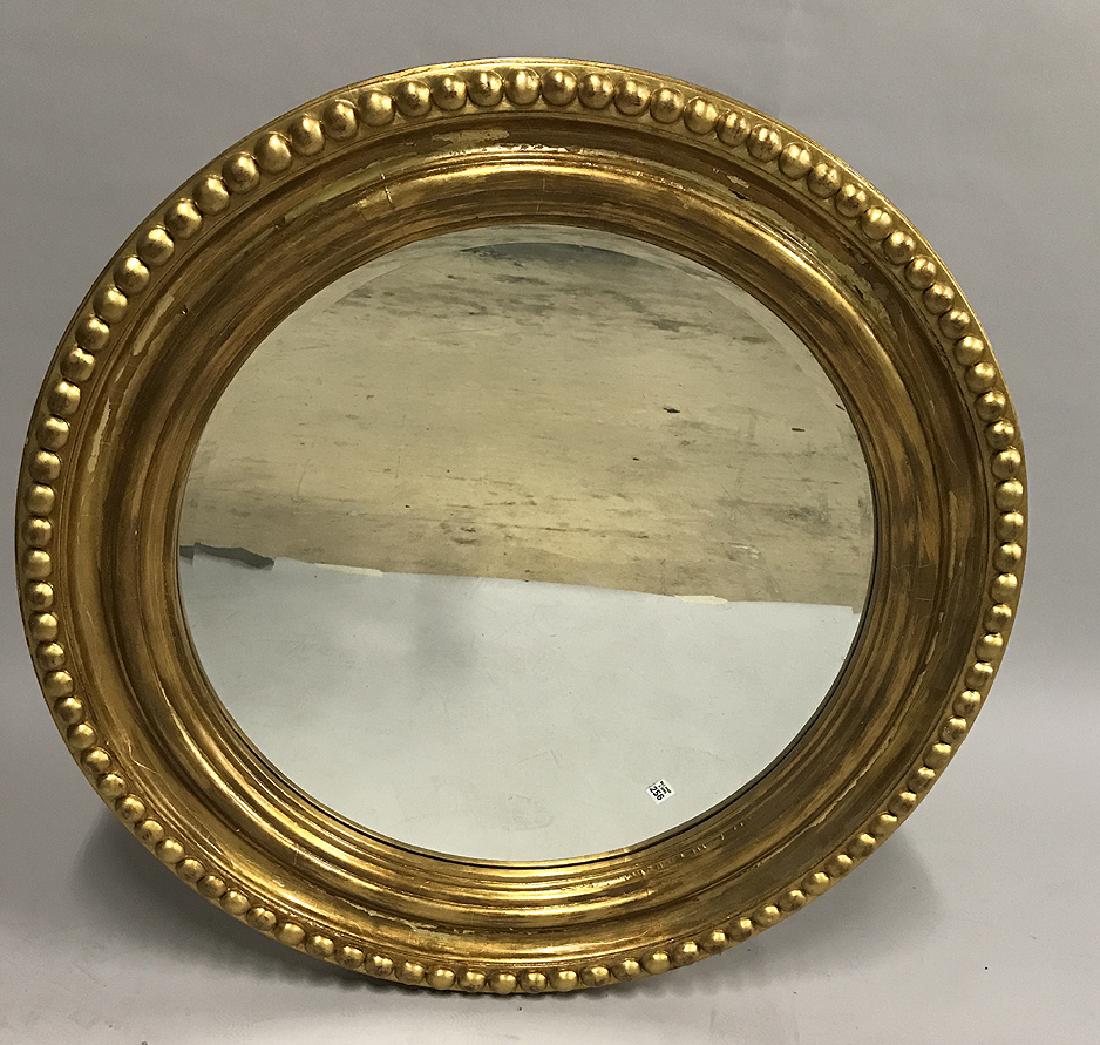 Giltwood circular mirror, 43"dia: Giltwood circular mirror, 43"dia
