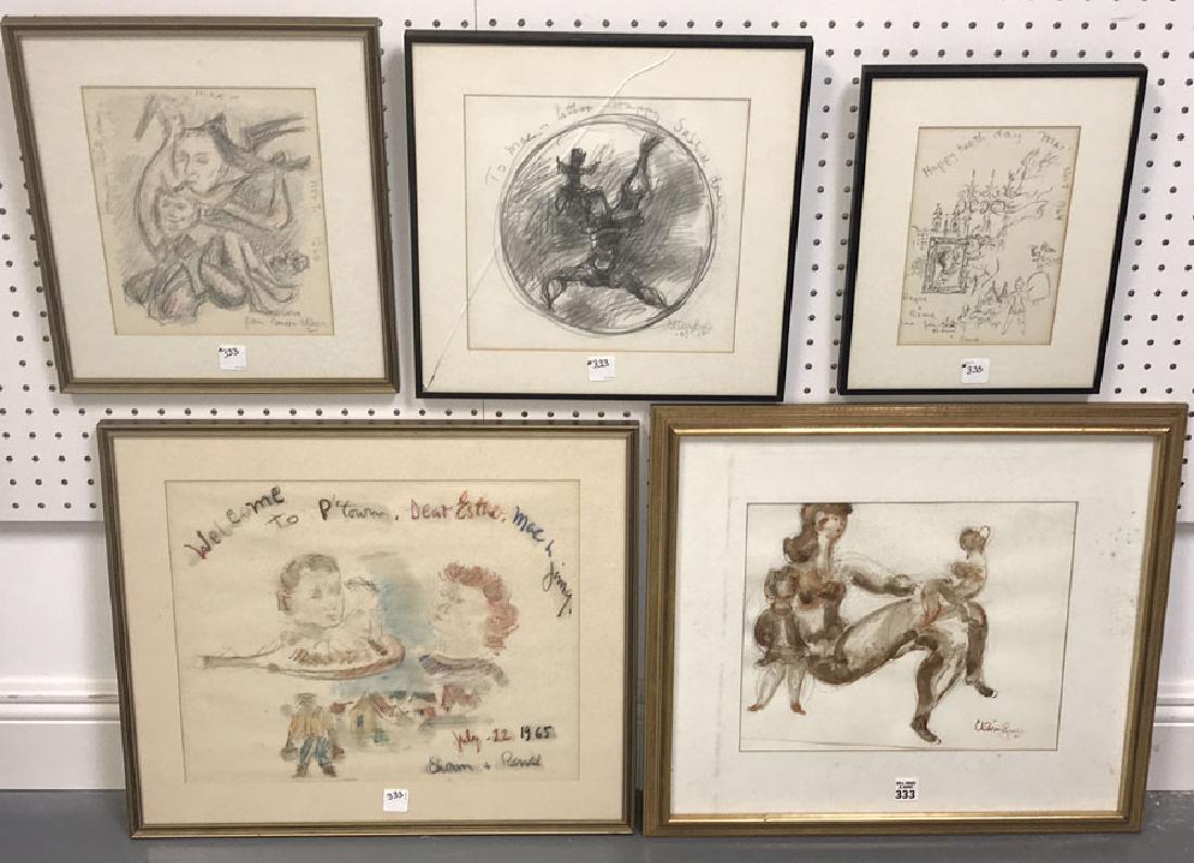 Collection of 5 Drawings by Chaim Gross (AMERICAN, (1 of 6)