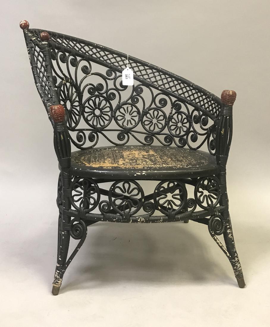 Victorian wicker fancy chair, 32"h x 26"w (1 of 3)