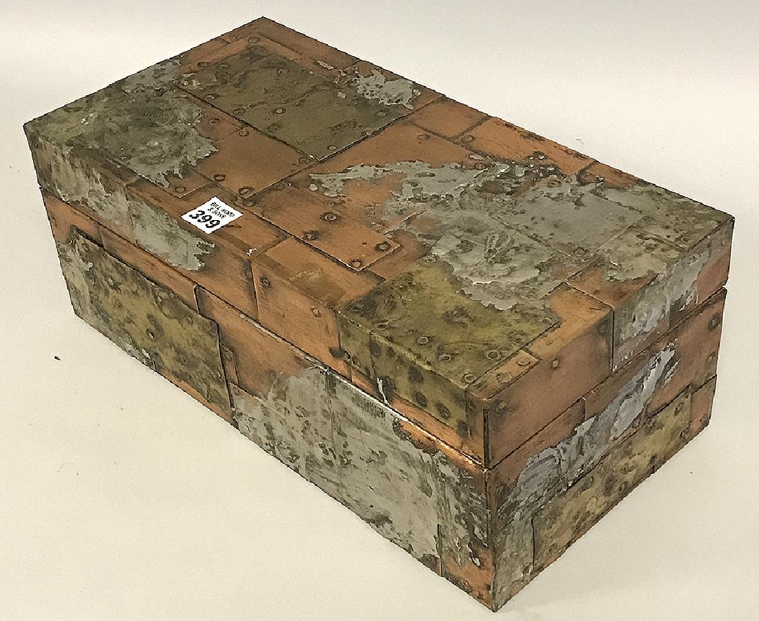 Art Deco mixed metal box, 6 1/2"h x 16"w x 8"d (1 of 6)