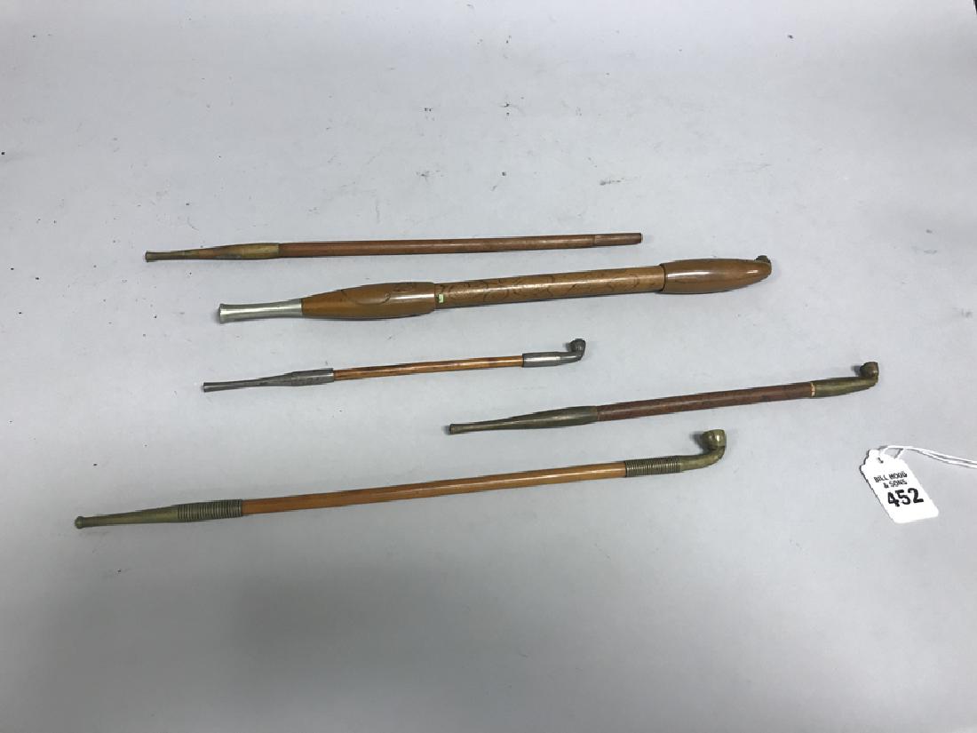6 Japanese Antique / Vintage Pipes. Largest Lth. 13: 6 Japanese Antique / Vintage Pipes. Largest Lth. 13 1/2"